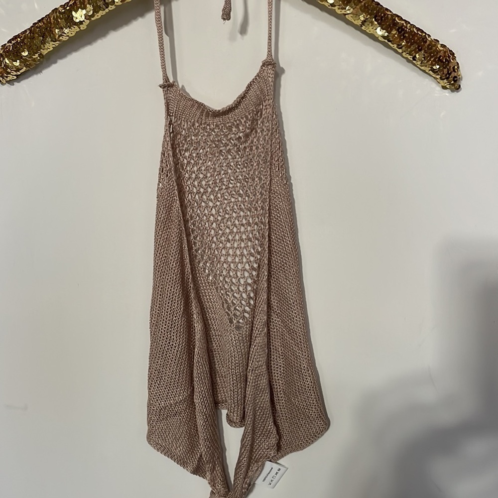 Nude Crochet Bathing Suit  Cover Up Crop Top - Picture 13 of 17